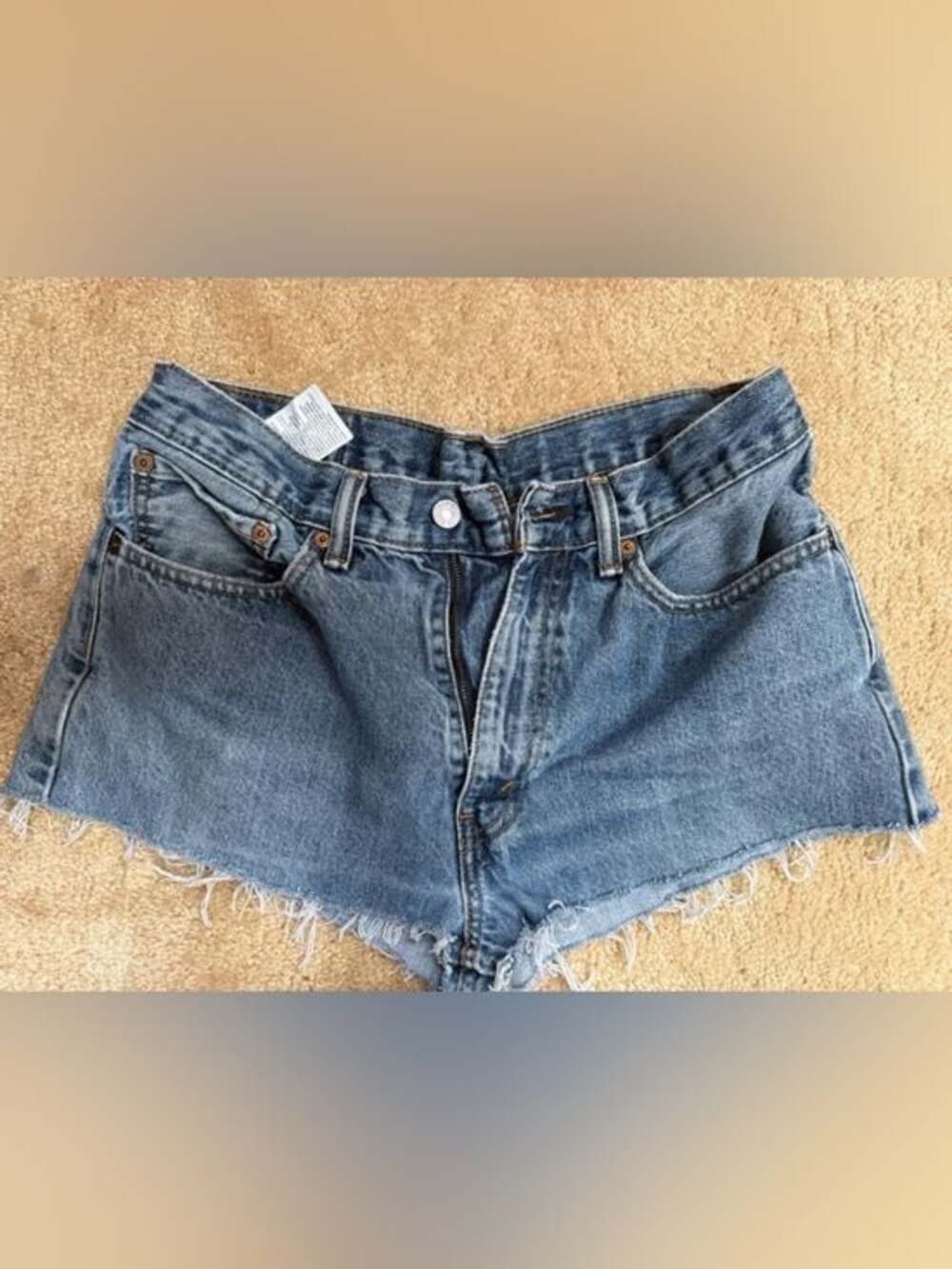 Levi’s 505 Cutoff Shorts High Rise 34 Vintage Light Wash Distressed Raw Hem